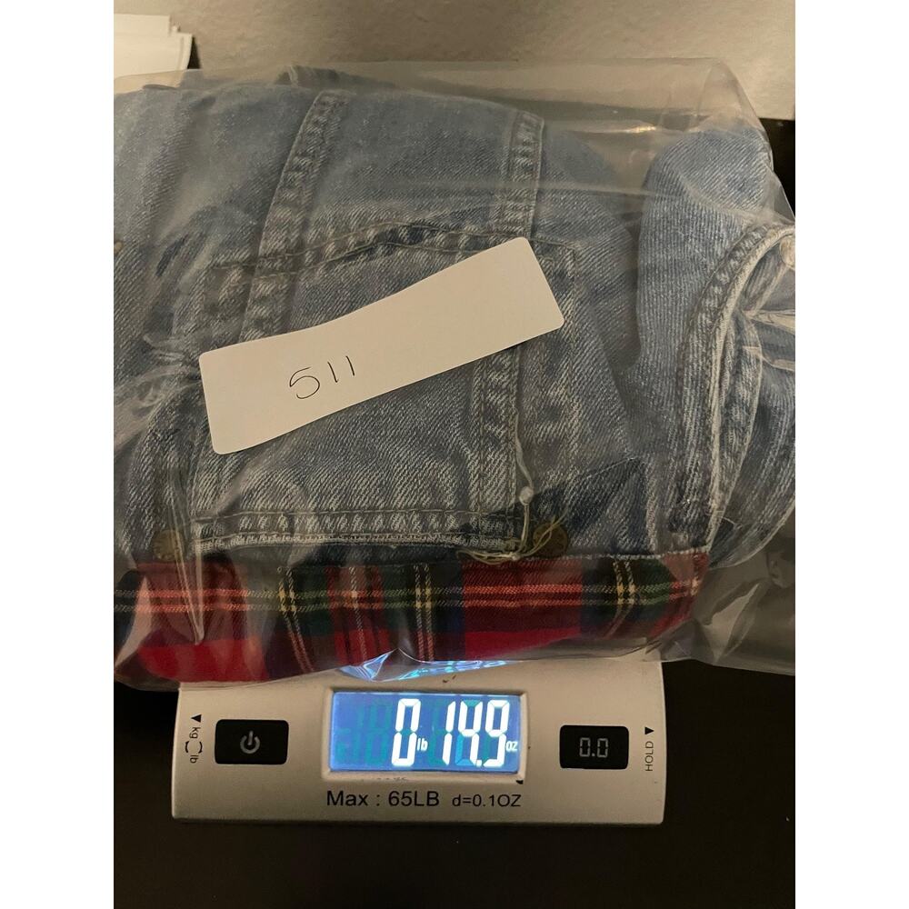 Vintage Country Pickins Vest Womens Large Blue Denim Plaid Western Boho 90s - Picture 7 of 7